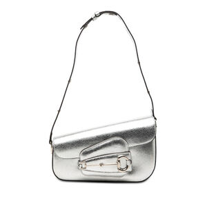 Pre-Loved Gucci Metallic Textured Calfskin Asymmetric Horsebit 1955 Shoulder Bag
